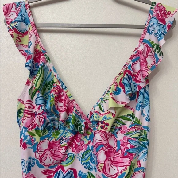Stella Parker Ruffle Floral Print One Piece Swimsuit - Picture 11 of 15